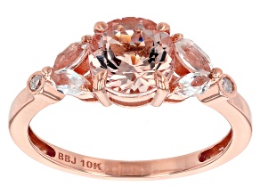 Pre-Owned Peach Morganite 10k Rose Gold Ring 1.37ctw