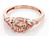 Pre-Owned Peach Morganite 10k Rose Gold Ring 1.37ctw