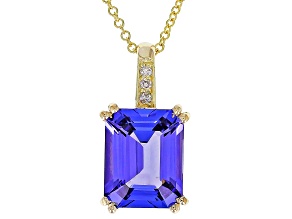 Pre-Owned Blue Tanzanite 10k Yellow Gold Pendant With Chain 2.94ctw