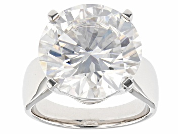 Picture of Pre-Owned Moissanite Platineve Solitaire Ring 12.00ct D.E.W