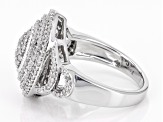 Pre-Owned White Diamond Rhodium Over Sterling Silver Cluster Ring 0.75ctw