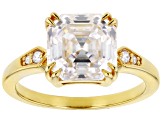 Pre-Owned Moissanite 14k Yellow Gold Over Silver Ring 3.98ctw DEW.