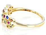Pre-Owned Multi-Color Sapphire 14k Yellow Gold Band Ring 0.42ctw