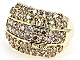 Pre-Owned Champagne Diamond 10k Yellow Gold Multi-Row Dome Ring 2.00ctw
