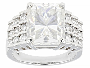 Pre-Owned Moissanite Platineve Cocktail Ring 7.92ctw