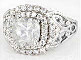 Pre-Owned Moissanite platineve center design ring 3.52ctw DEW