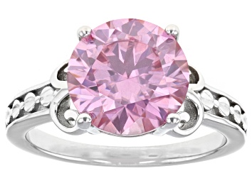Picture of Pre-Owned Pink Moissanite Platineve Solitaire Ring 4.75ct DEW.