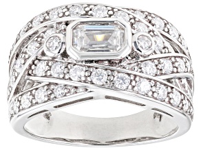 Pre-Owned Moissanite Platineve Ring 1.58ctw DEW