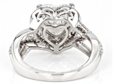 Pre-Owned Moissanite Platineve Heart Ring 4.12ctw DEW