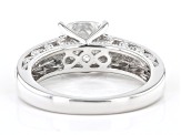Pre-Owned Moissanite Platineve and 14k yellow gold over silver ring 2.12ctw DEW.