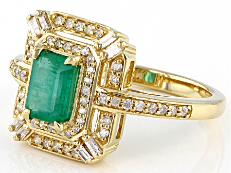 Pre-Owned Green Emerald 14k Yellow Gold Ring 1.16ctw