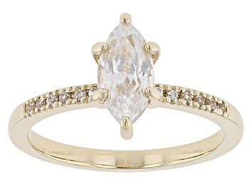 Picture of Pre-Owned White Zircon 10k Yellow Gold Ring 1.40ctw