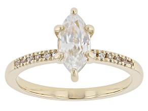 Pre-Owned White Zircon 10k Yellow Gold Ring 1.40ctw