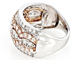 Pre-Owned White Diamond 10k Two-Tone Gold Wide Band Ring 1.40ctw