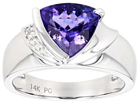 Pre-Owned Blue Tanzanite Rhodium Over 14K White Gold Ring 2.05ctw