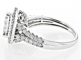 Pre-Owned White Diamond 10k White Gold Halo Ring 1.00ctw