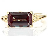 Pre-Owned Blue Lab Created Alexandrite with White Diamond 10k Yellow Gold Ring 3.93ctw