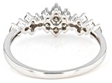 Pre-Owned White Diamond 10k White Gold Cluster Band Ring 0.60ctw