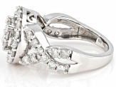 Pre-Owned White Diamond 10k White Gold Halo Ring 1.60ctw