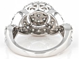 Pre-Owned White Diamond 10k White Gold Halo Ring 1.60ctw