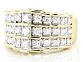 Pre-Owned Moissanite 14k Yellow Gold Over Silver Pyramid Ring 1.02ctw DEW.