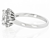 Pre-Owned Moissanite Inferno Cut Platineve Halo Ring 2.41ctw DEW.