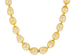 Pre-Owned Golden Cultured South Sea Pearl 14k Yellow Gold Over Sterling Silver 18 Inch Strand Neckla