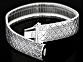 Pre-Owned Sterling Silver 12mm Diamond-Cut Cleopatra Bracelet