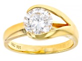 Pre-Owned Moissanite 14k Yellow Gold Over Silver Ring 1.50ct DEW