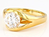 Pre-Owned Moissanite 14k Yellow Gold Over Silver Ring 1.50ct DEW