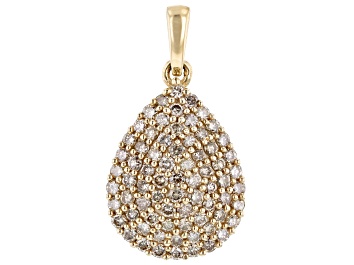 Picture of Pre-Owned Candlelight Diamonds™ 10k Yellow Gold Cluster Pendant 1.45ctw
