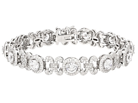 Pre-Owned Cubic Zirconia Rhodium Over Sterling Silver Bracelet 11.79ctw (7.48ctw DEW)