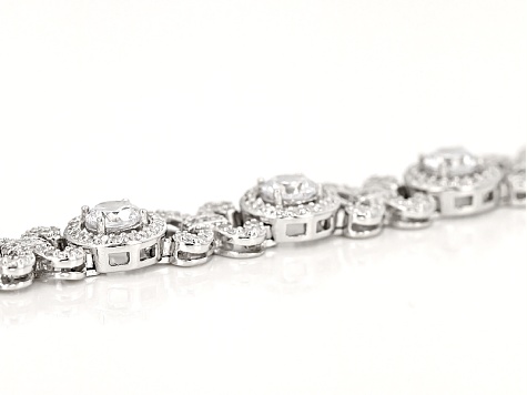 Pre-Owned Cubic Zirconia Rhodium Over Sterling Silver Bracelet 11.79ctw (7.48ctw DEW)