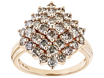 Picture of Pre-Owned Rose d' Champ Diamonds™ 10k Rose Gold Cluster Ring 2.00ctw