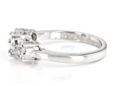 Pre-Owned White Diamond 10k White Gold Cluster Ring 0.50ctw