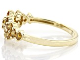 Pre-Owned Natural Butterscotch Diamond 10k Yellow Gold Cluster Band Ring 0.75ctw