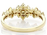 Pre-Owned Natural Butterscotch Diamond 10k Yellow Gold Cluster Band Ring 0.75ctw