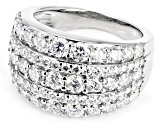 Pre-Owned Moissanite Platineve Multi Row Ring 2.92ctw DEW.