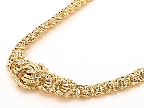 Pre-Owned 10K Yellow Gold Graduated Rosetta Link 20 Inch Necklace