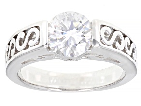 Pre-Owned Moissanite Platineve Solitaire Ring 1.90ct DEW.