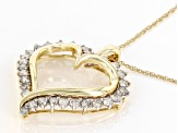 Pre-Owned Candlelight Diamonds™ 10k Yellow Gold Heart Pendant With Rope Chain 1.00ctw