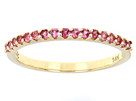 Pre-Owned Pink Spinel 14k Yellow Gold Band Ring 0.30ctw