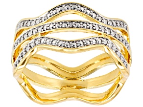 Pre-Owned White Diamond Accent 14k Yellow Gold Over Bronze Band Ring
