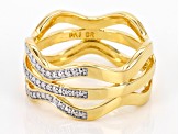 Pre-Owned White Diamond Accent 14k Yellow Gold Over Bronze Band Ring