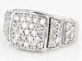 Pre-Owned White Diamond 10k White Gold Cluster Ring 1.40ctw