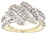 Pre-Owned Candlelight Diamonds™ 10k Yellow Gold Bypass Ring 1.25ctw