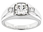 Pre-Owned Moissanite Platineve Mens Ring 2.10ctw DEW.
