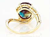 Pre-Owned Blue Lab Created Alexandrite 14k Yellow Gold Ring 4.68ctw