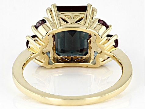 Pre-Owned Lab Created Alexandrite 10k Yellow Gold Ring 4.77ctw