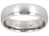 Pre-Owned Rhodium Over Sterling Silver 6mm Band Ring